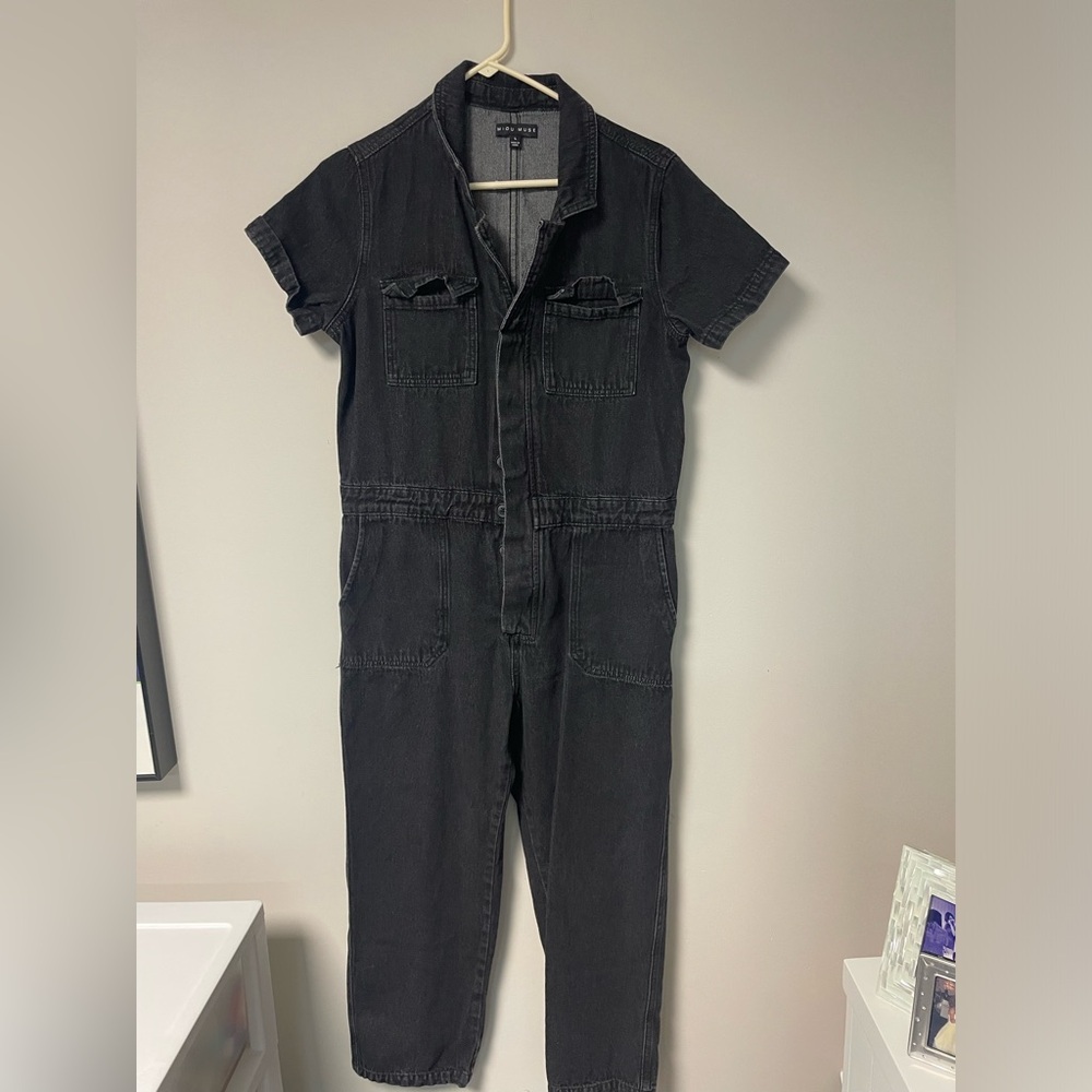 Miou Muse black denim Jumpsuit women’s large